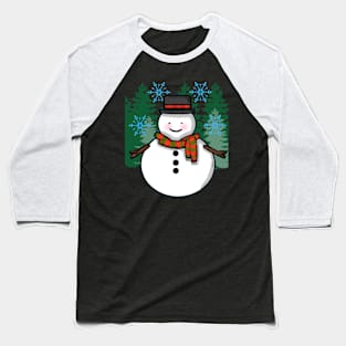 Snow Man Baseball T-Shirt